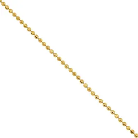 10k Yellow Gold Moon Cut Ball Chain 1.7 mm