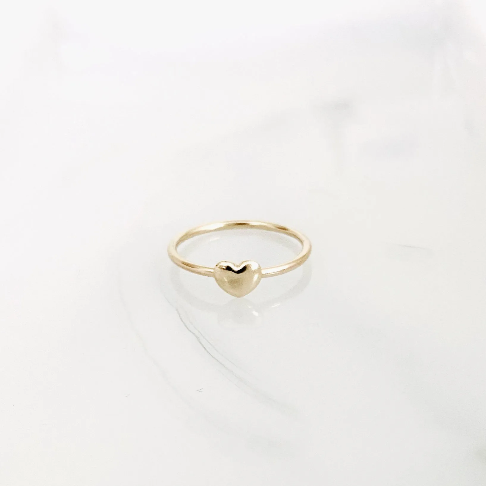 14K Puff Heart Ring