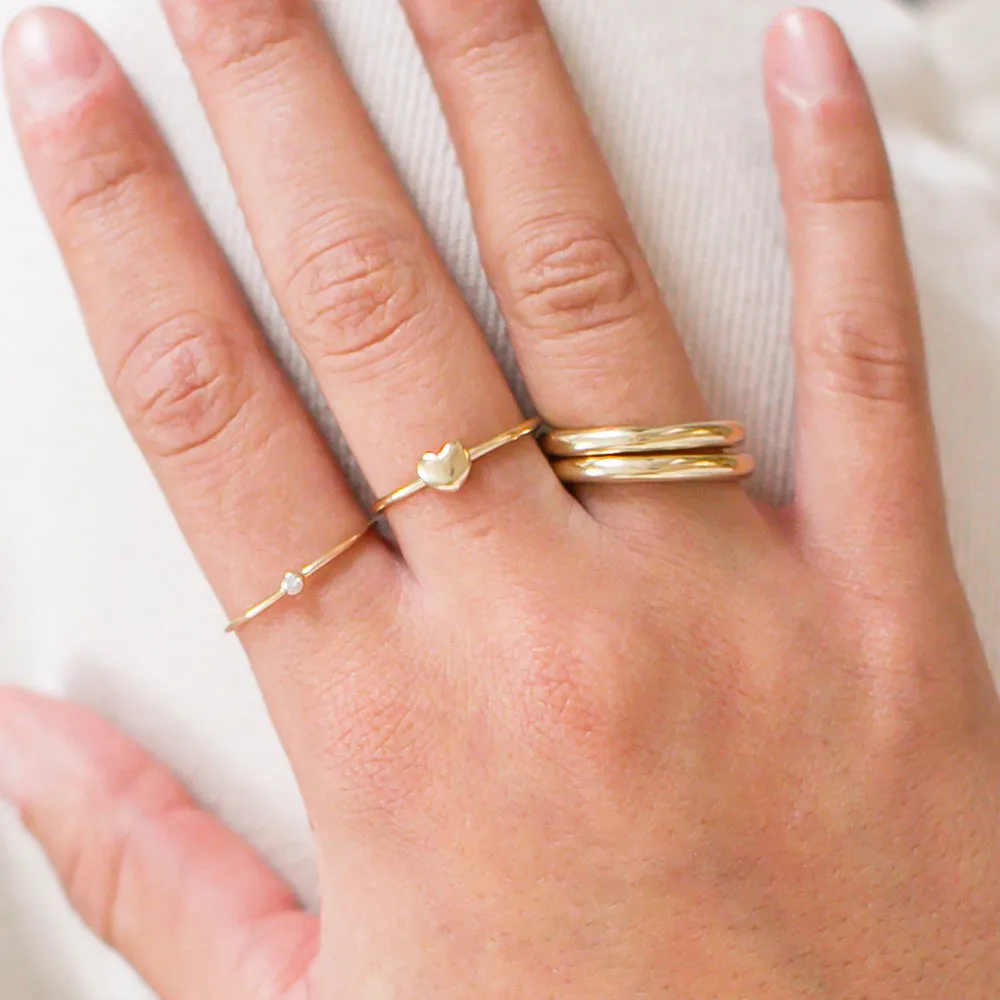 14K Puff Heart Ring