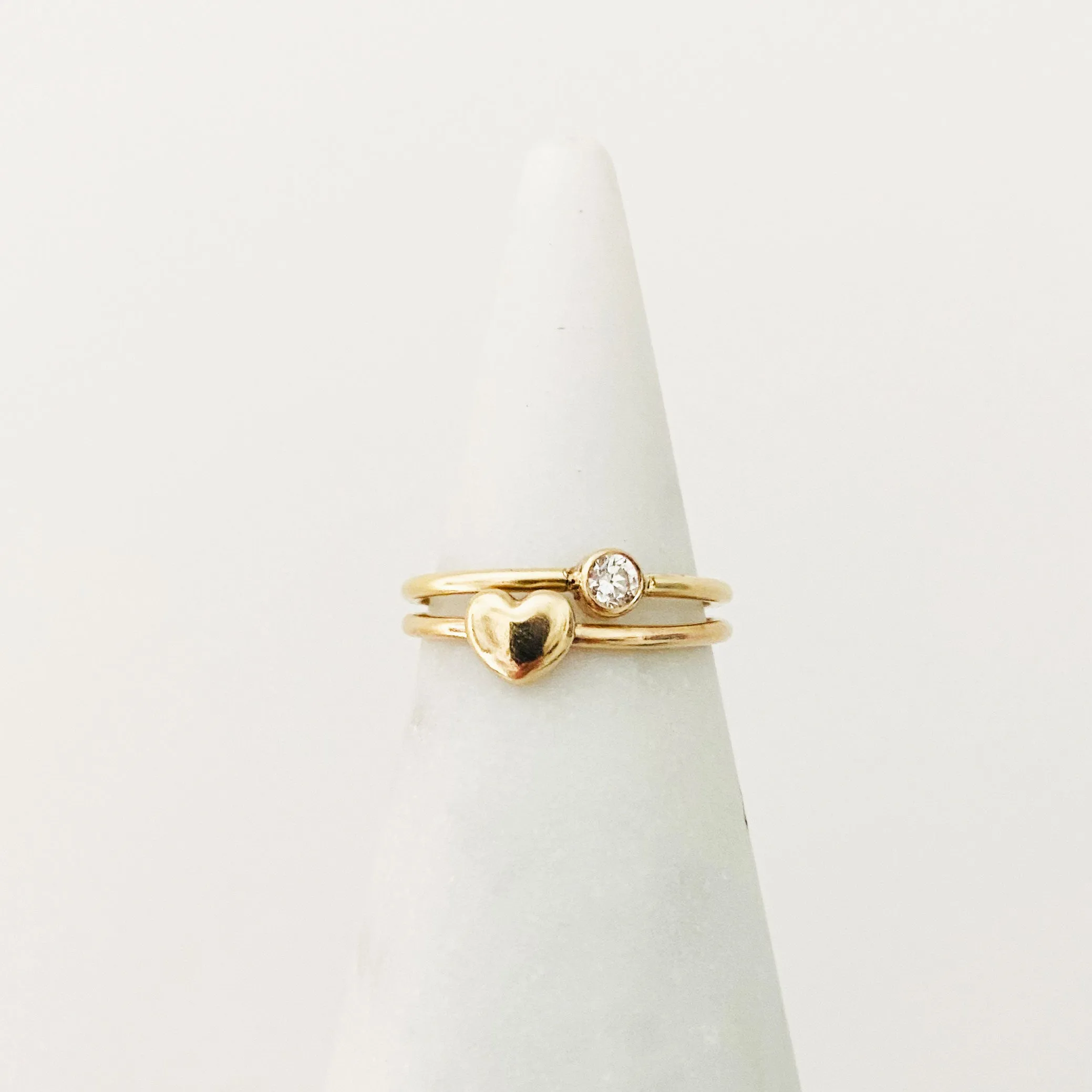 14K Puff Heart Ring