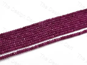 4 mm Violet Red Rondelle Jade Quartz Stones