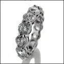 7 Carat Total Half Carat Each Round Cubic Zirconia Stones Share Prong Eternity 14k White Gold Band