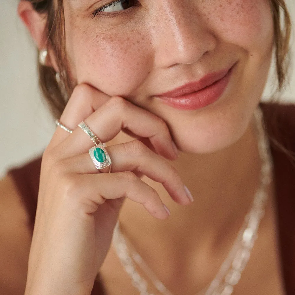 Amazonite Bold Ring Sterling Silver