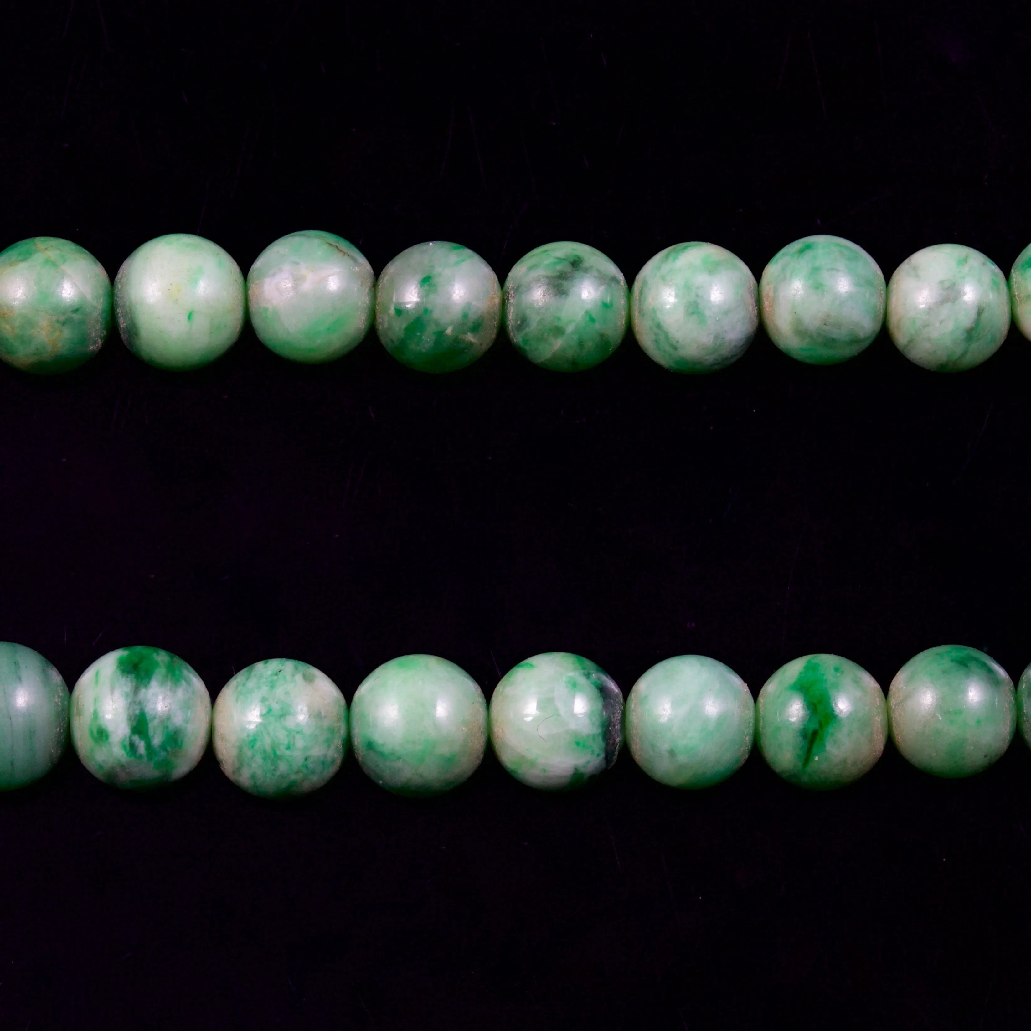 Antique Victorian Beaded Long Jade Necklace Circa 1900