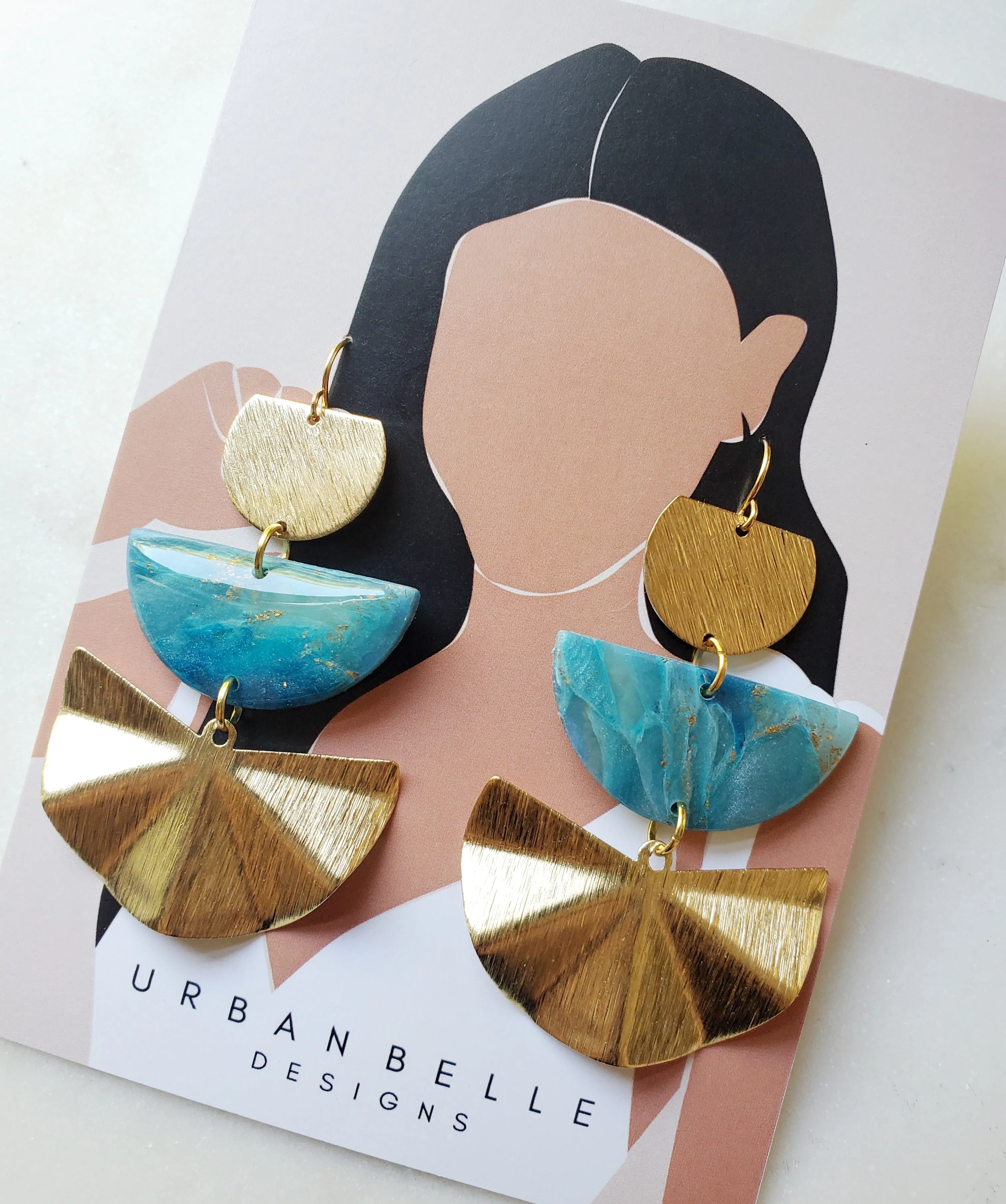 AVA Statement Earrings - Azure