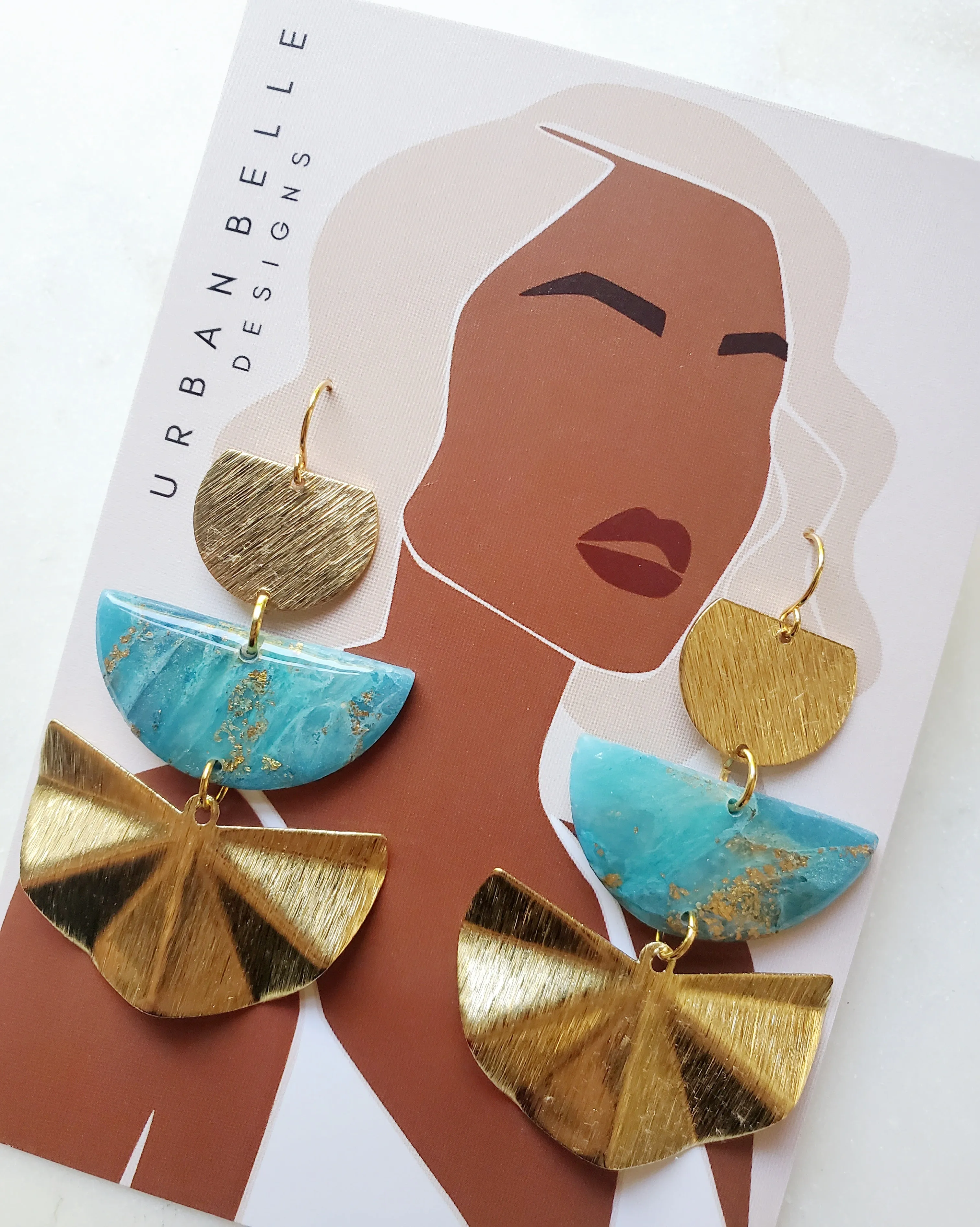 AVA Statement Earrings - Azure