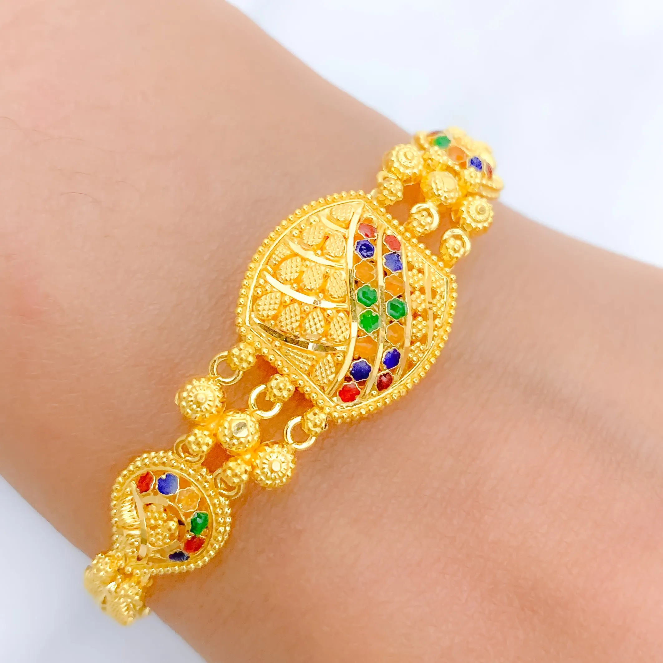 Beaded Meenakari Reversible Bracelet