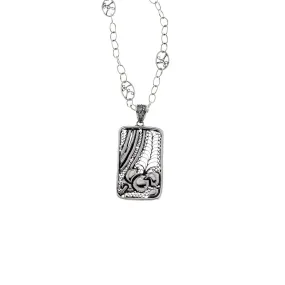 Belle Nouveau Rectangle Sterling Silver Necklace