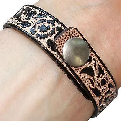 Black Leather Boho Bracelet Wristband Bangle Mens Womens Ladies Boys Girls Kids