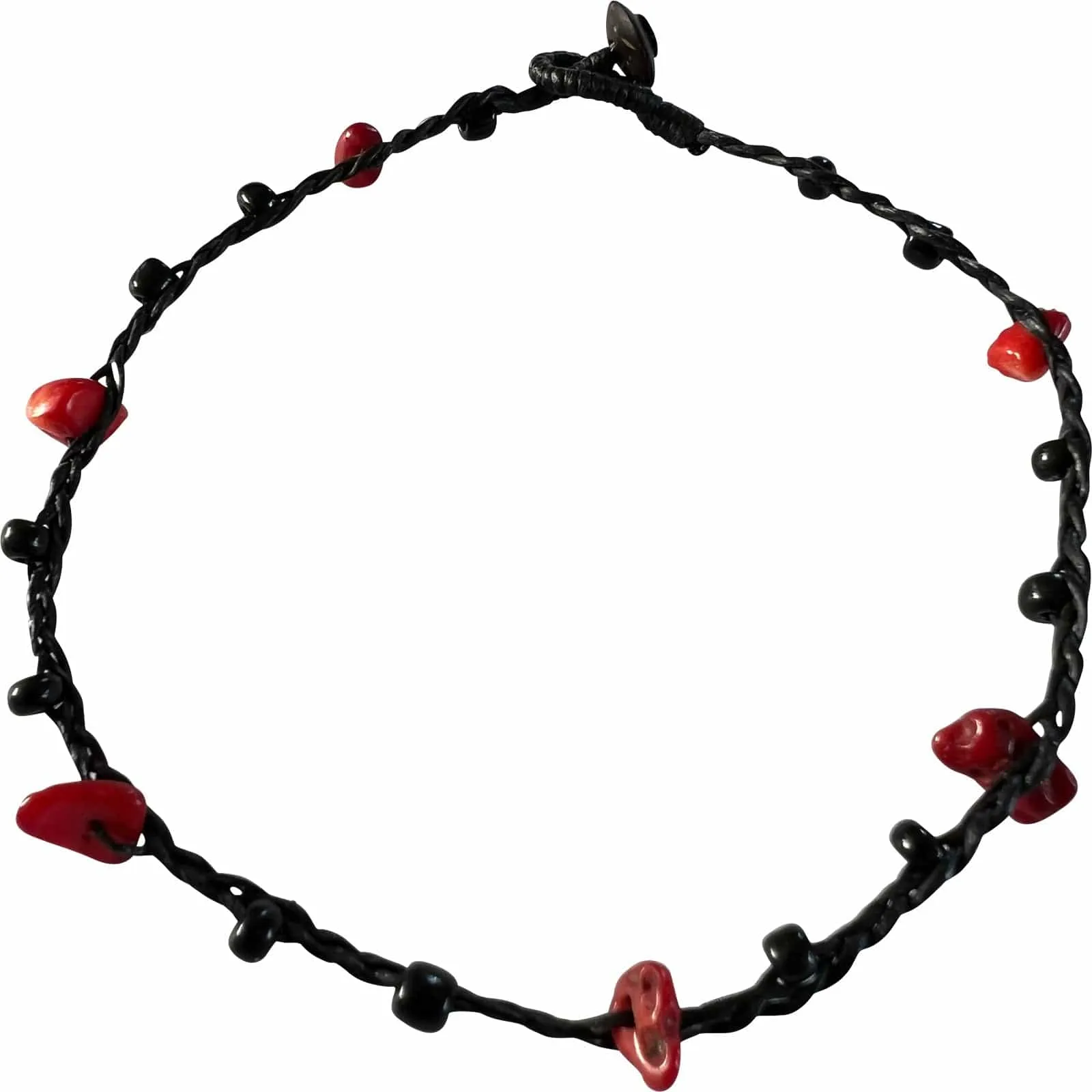 Black Red Beads Anklet Foot Chain Ankle Bracelet Girls Womens Handmade Jewellery