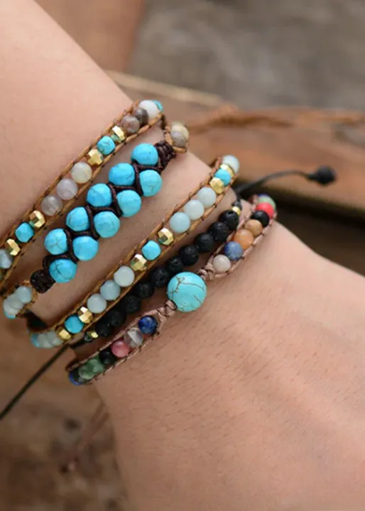 Boho Beaded Bracelets - Blue Turquoiser