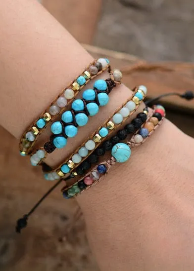 Boho Beaded Bracelets - Blue Turquoiser