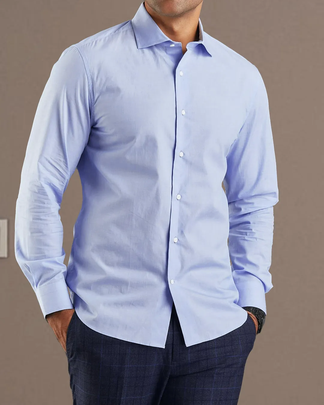 Business Pale Blue End On End Shirt