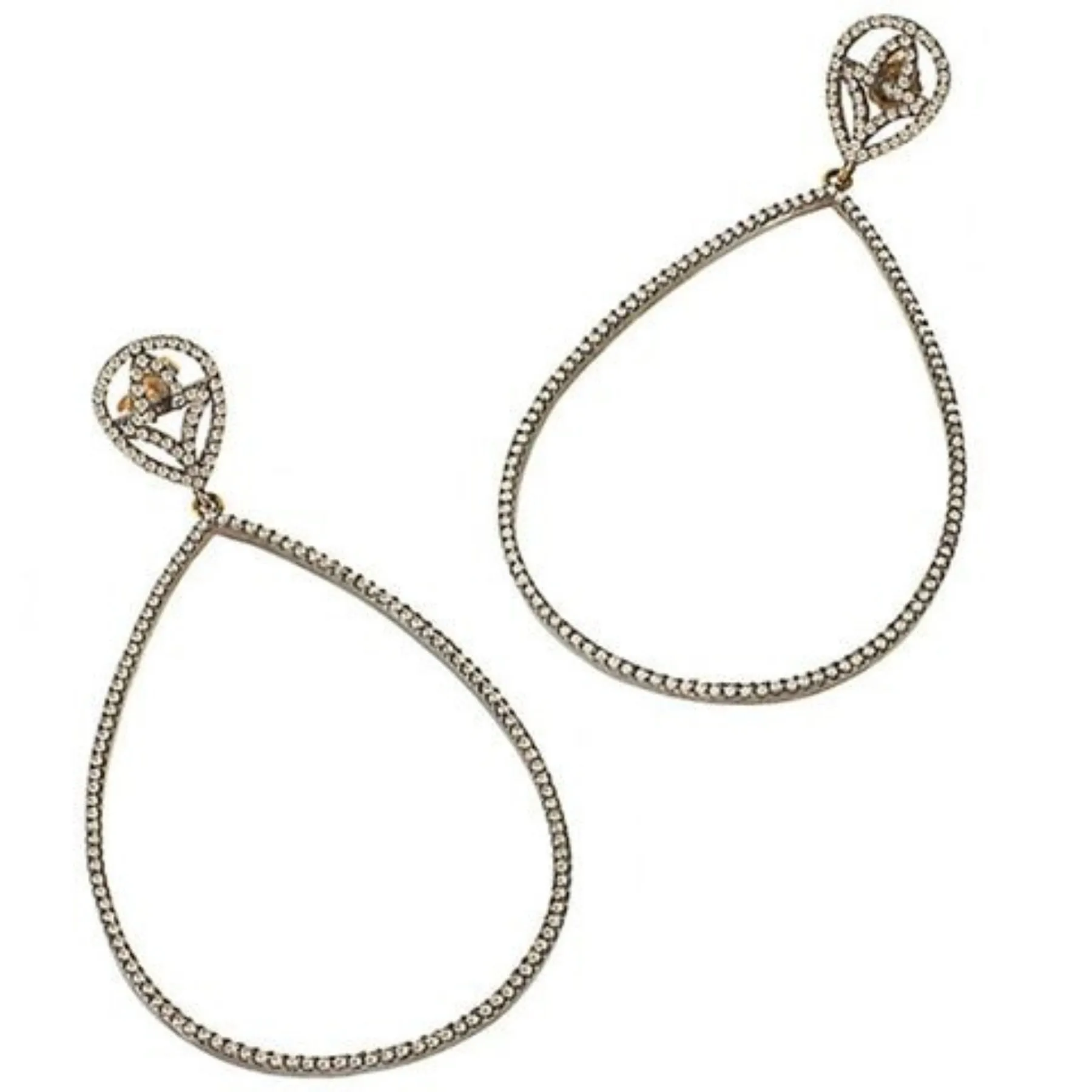 Champagne Diamond Teardrop Earrings