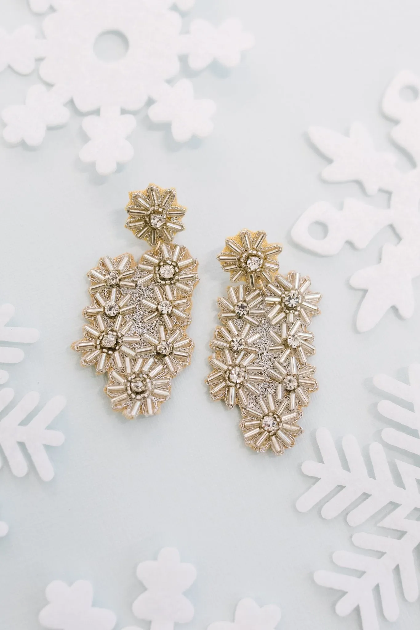 Christmas Bow Beaded Statement Earrings