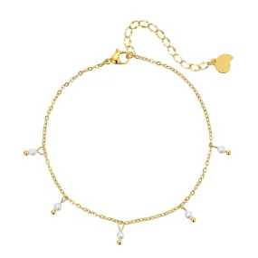 Cinque Pearl Chain Anklet Gold