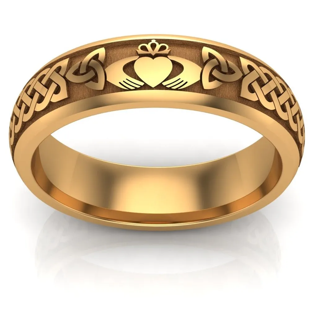 Claddagh Wedding Ring UCL1-14Y6M - 14K Yellow Gold