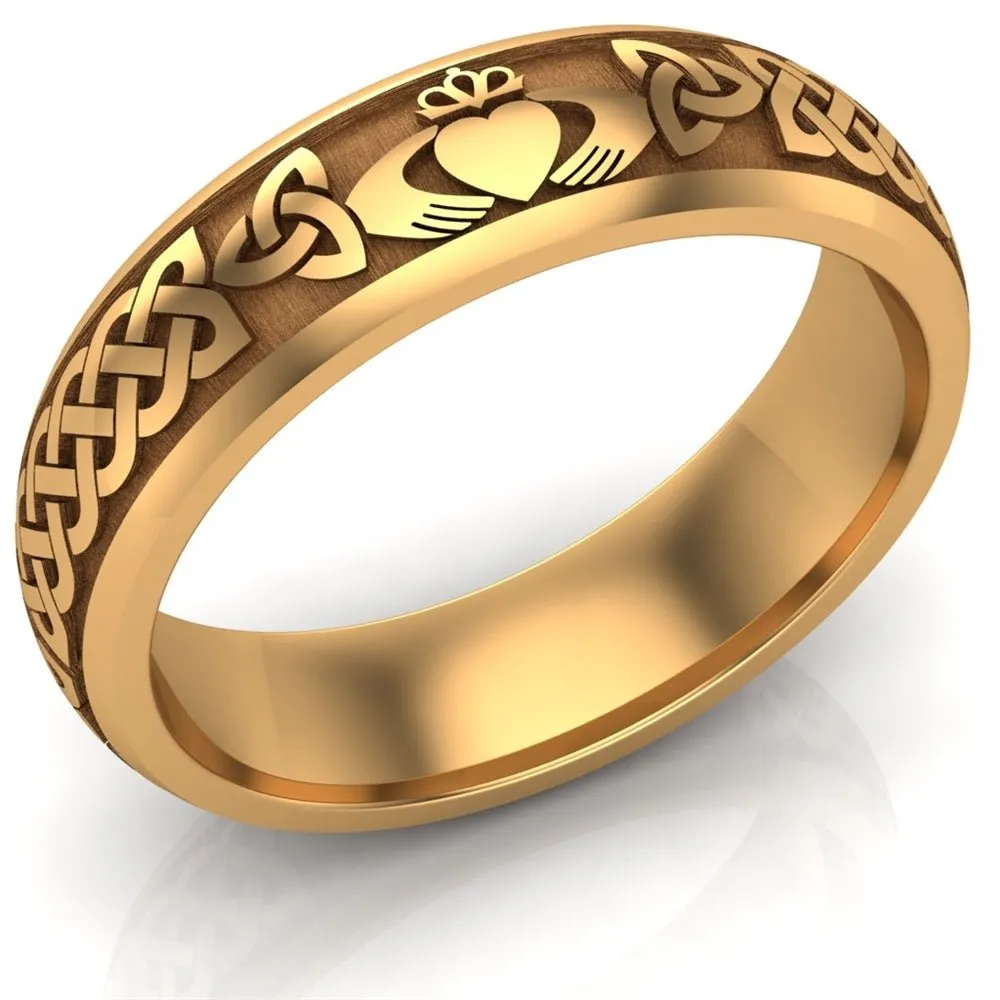 Claddagh Wedding Ring UCL1-14Y6M - 14K Yellow Gold