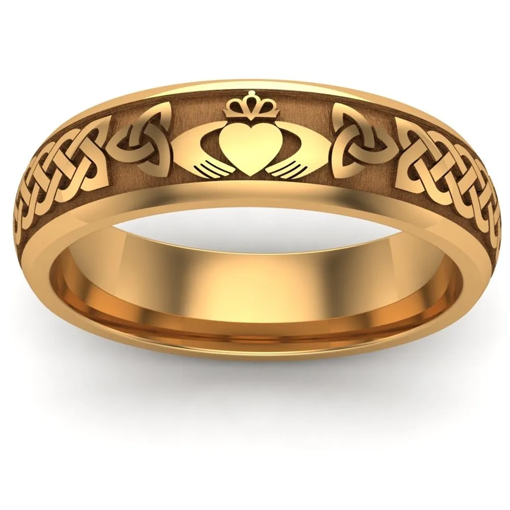 Claddagh Wedding Ring UCL1-14Y6M - 14K Yellow Gold