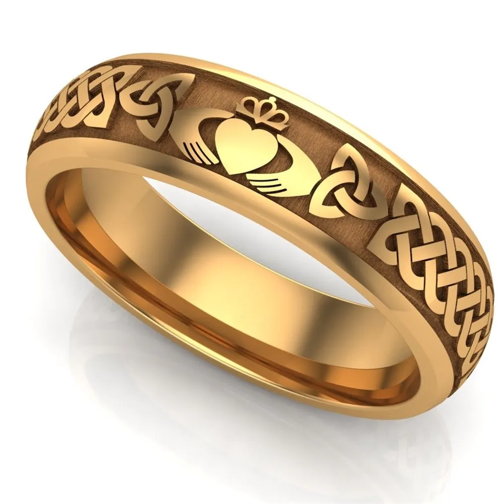 Claddagh Wedding Ring UCL1-14Y6M - 14K Yellow Gold