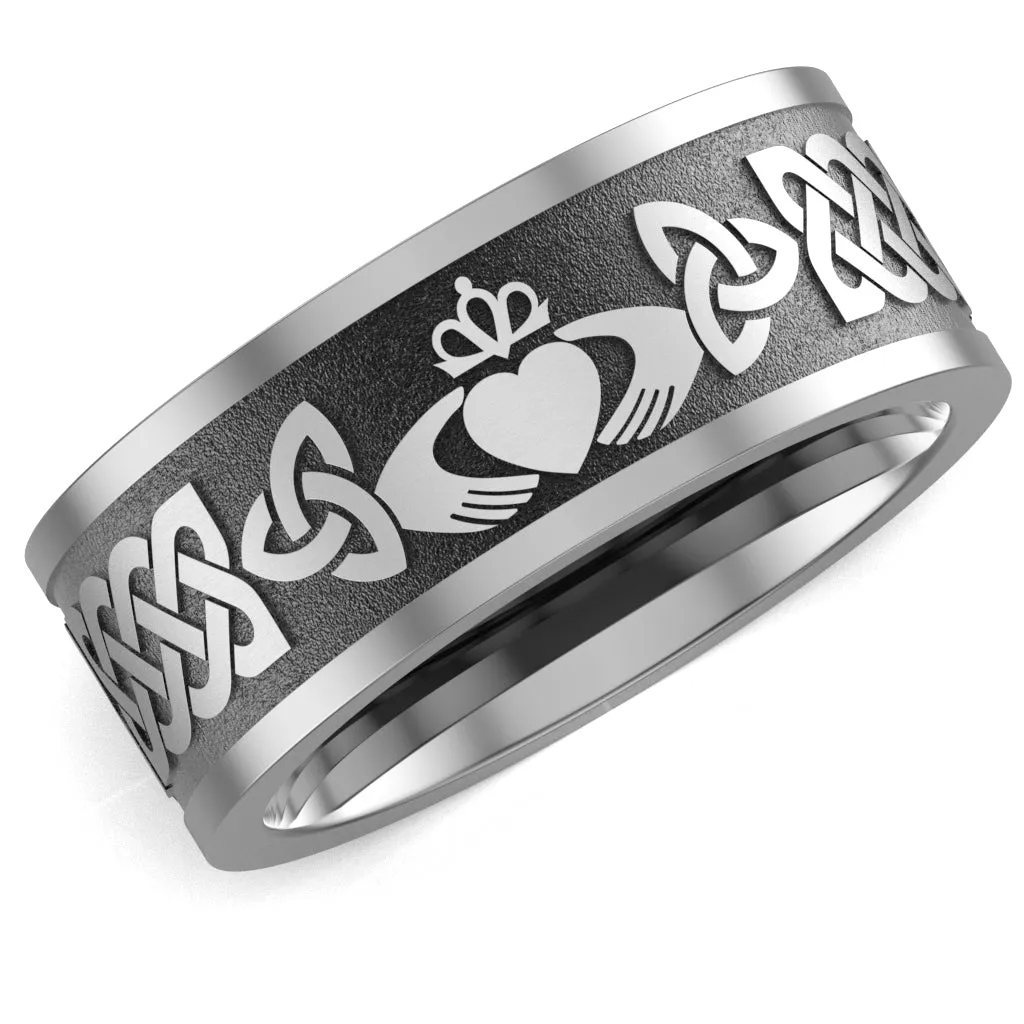 Claddagh Wedding Ring UCL1-TITAN10M-FLAT - TITANIUM