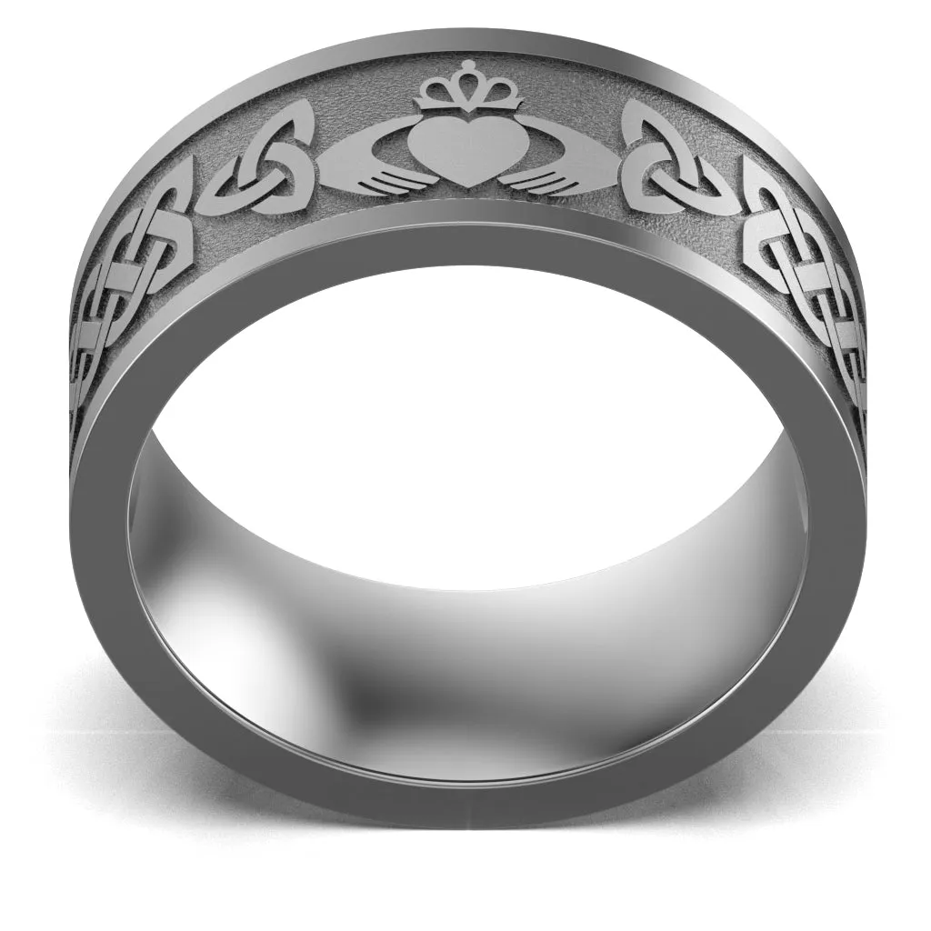 Claddagh Wedding Ring UCL1-TITAN10M-FLAT - TITANIUM