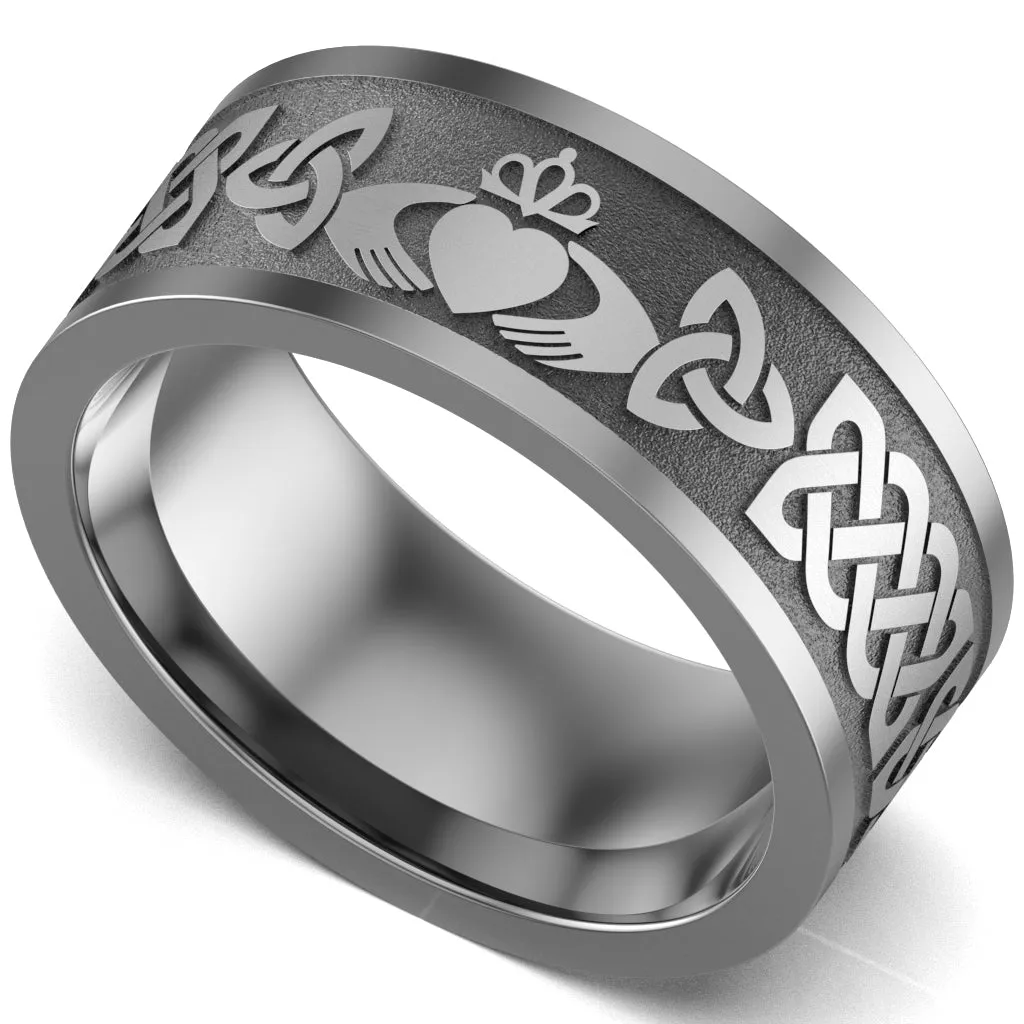 Claddagh Wedding Ring UCL1-TITAN10M-FLAT - TITANIUM