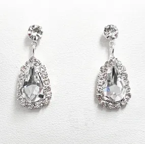 Claire - Clear Rhinestone Teardrop Earrings