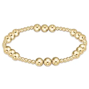 Classic Joy Pattern 6mm Bead Bracelet - Gold