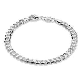 Curb Anklet, Sterling Silver (5mm)