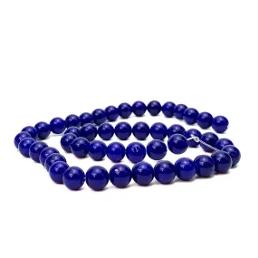 Dark Blue Agate 8mm Smooth Rounds Bead Strand