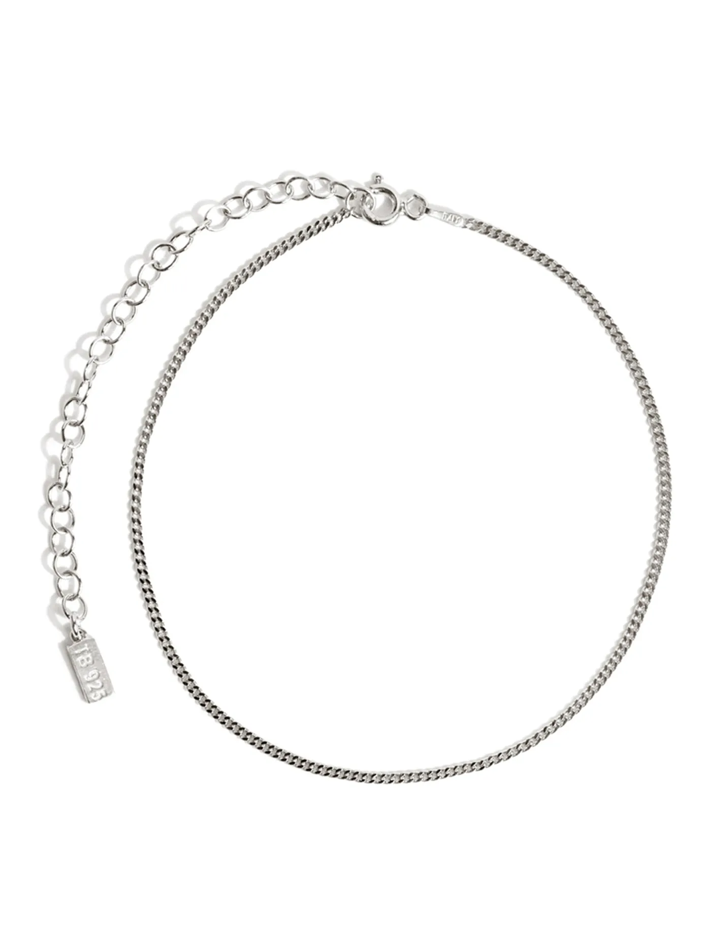 Delicate Curb Anklet In Silver