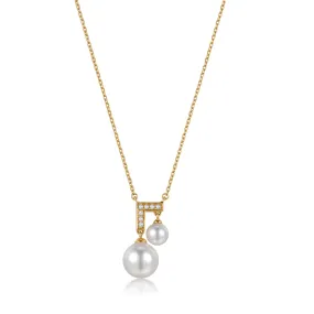 Diamond Gemini Sea Pearls Necklace