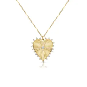 Diamond Heart Fluted Necklace