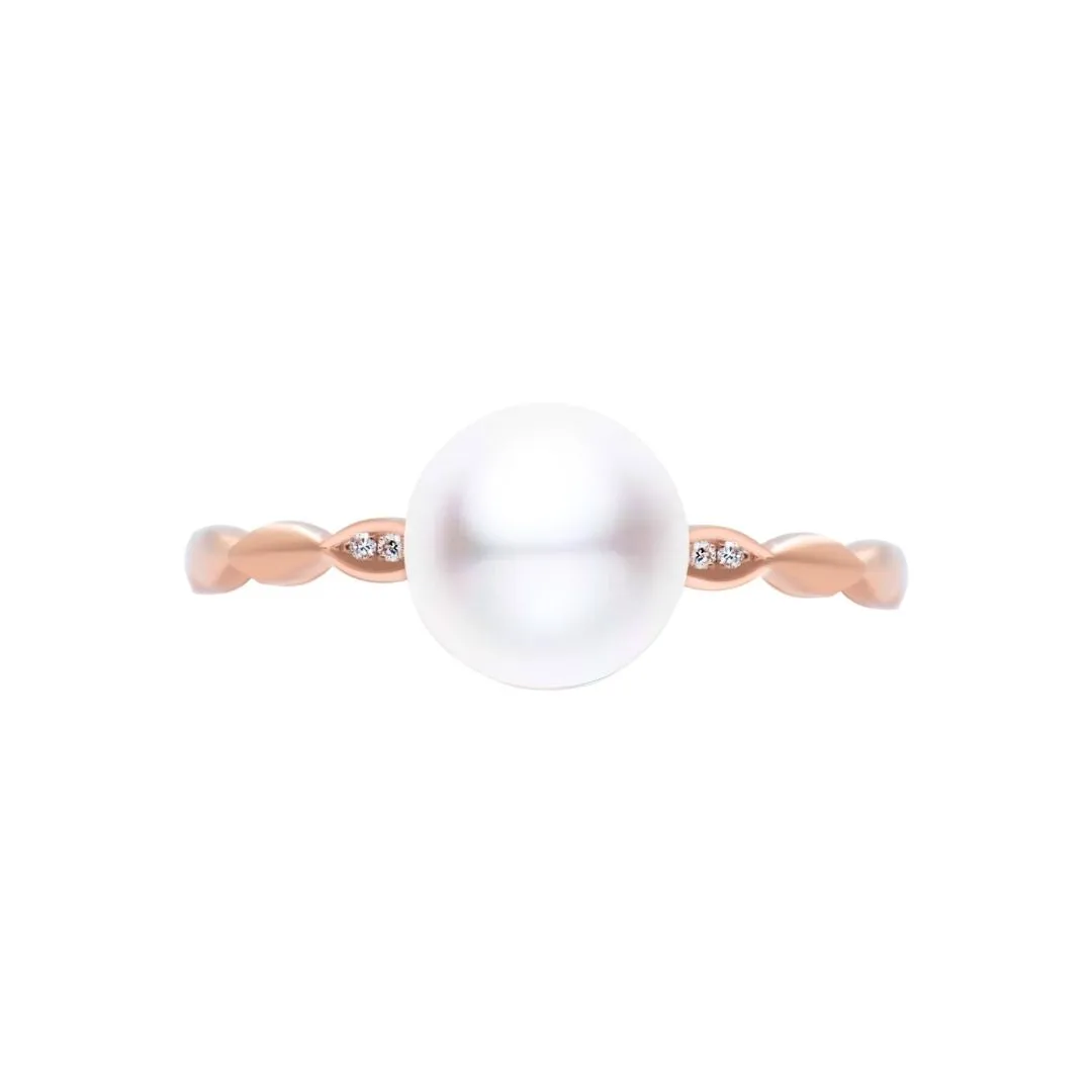 Diamond "Classic twist" Pearls Ring