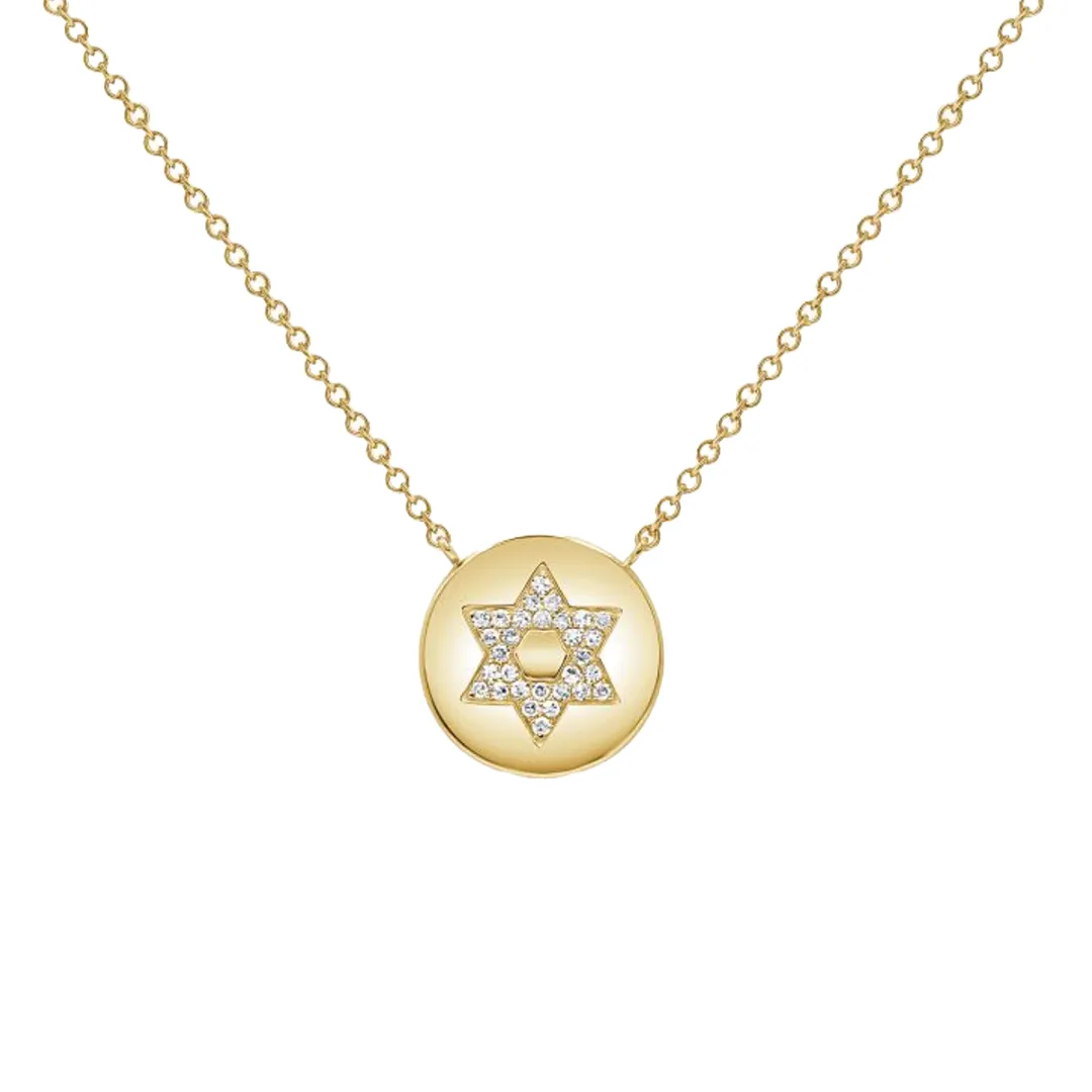 Diamond Star of David Pendant Necklace