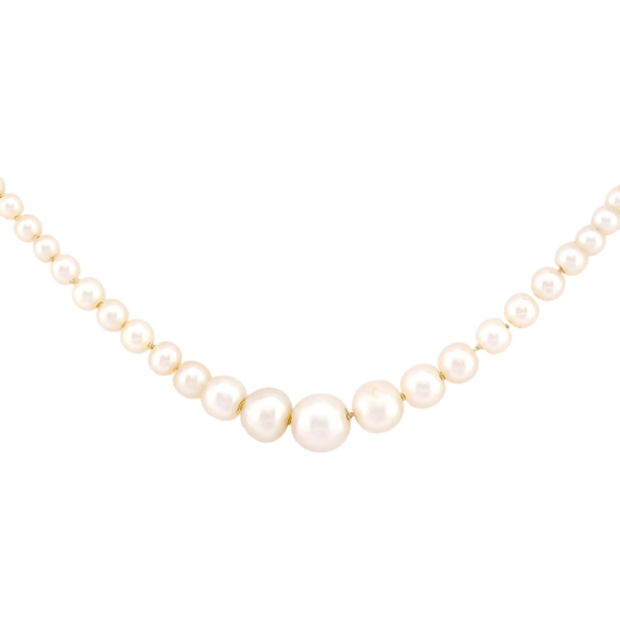 Edwardian Natural Pearl 14K Yellow Gold Necklace