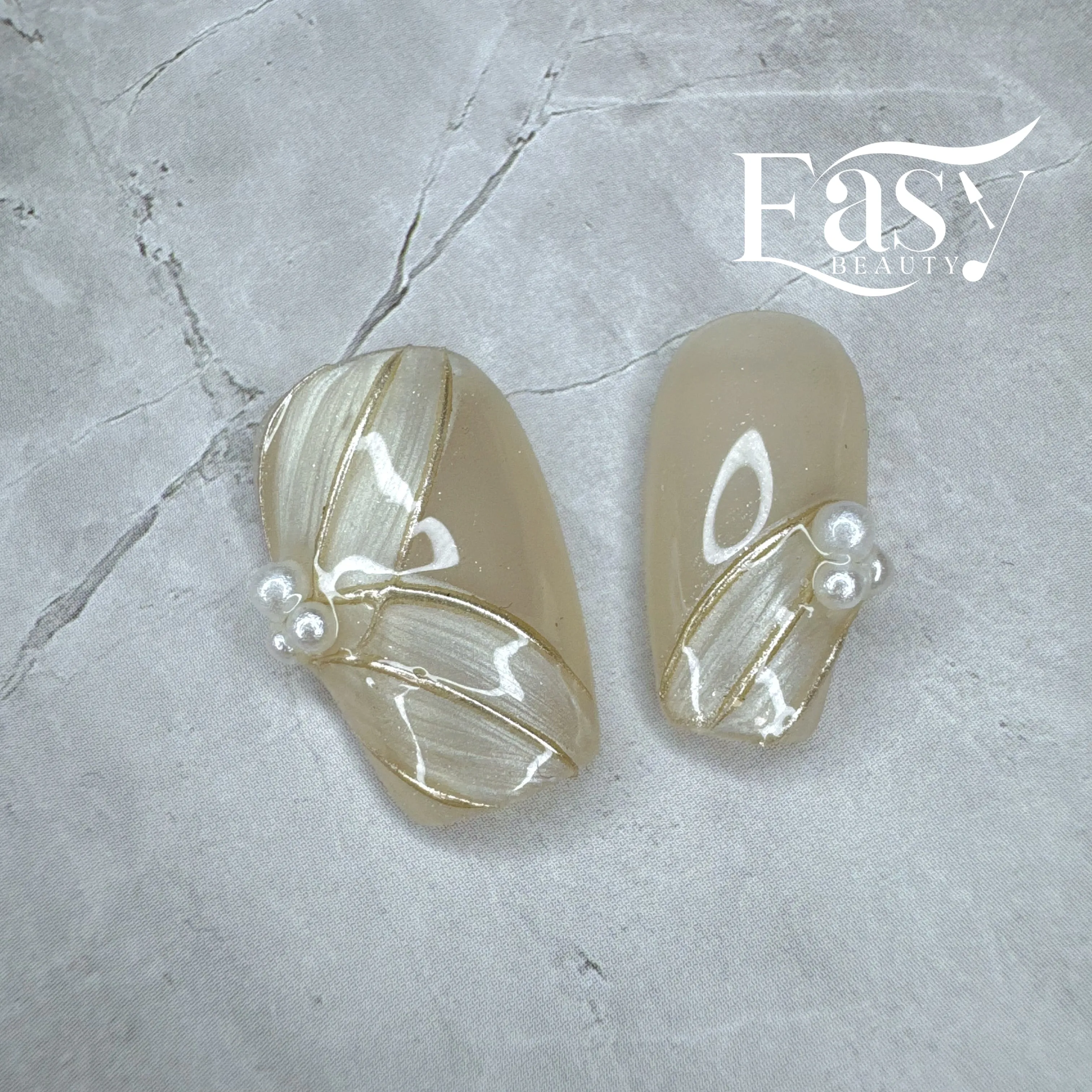 Elegant Fan Pearl Nail Wraps - Classic Series