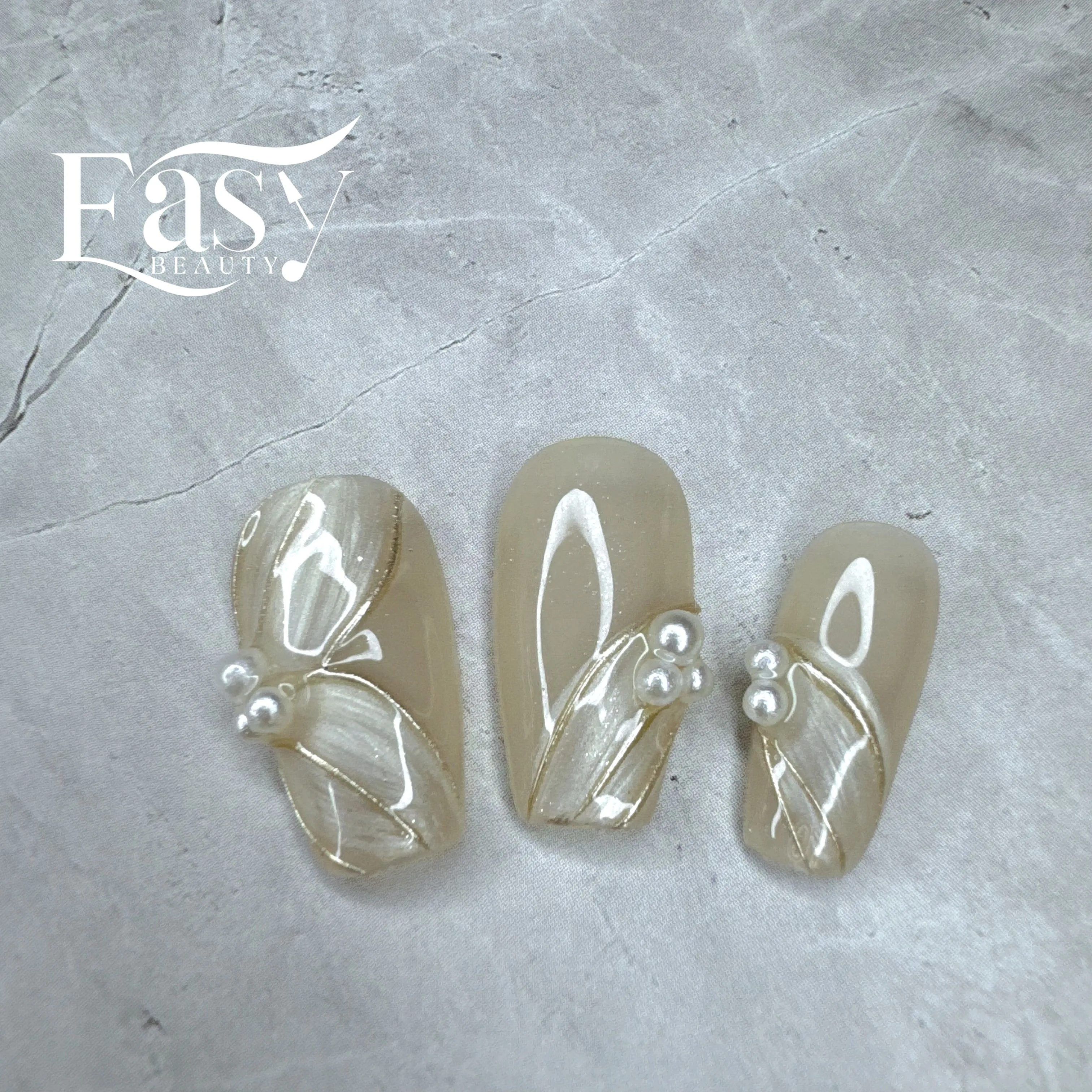 Elegant Fan Pearl Nail Wraps - Classic Series