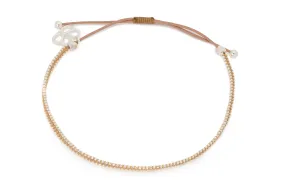 Euphonium Tan Woven Silver Bracelet