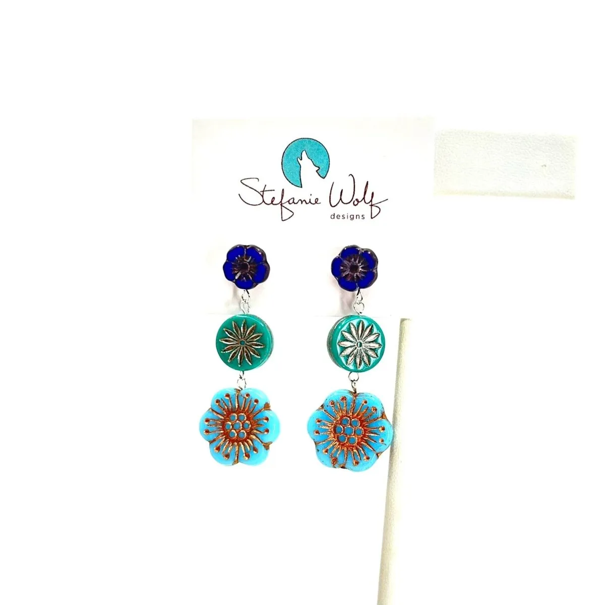 Floral Trio Statement Drop Earrings