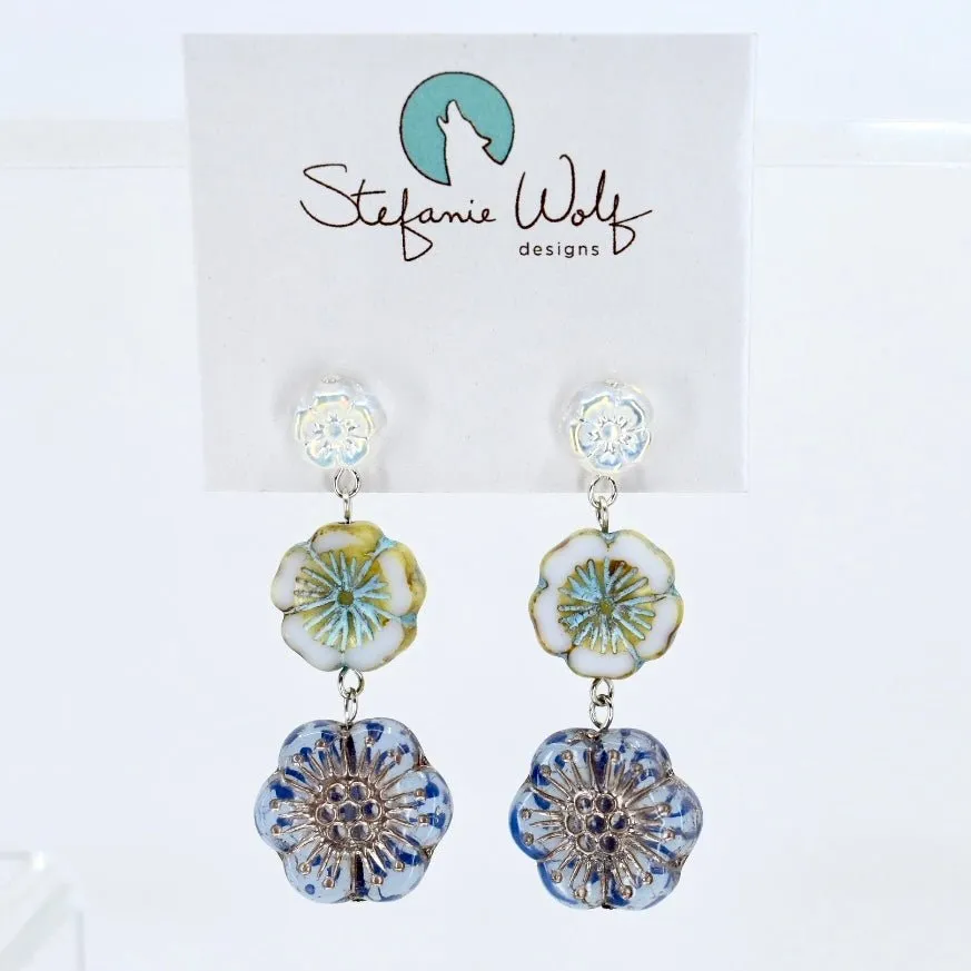 Floral Trio Statement Drop Earrings