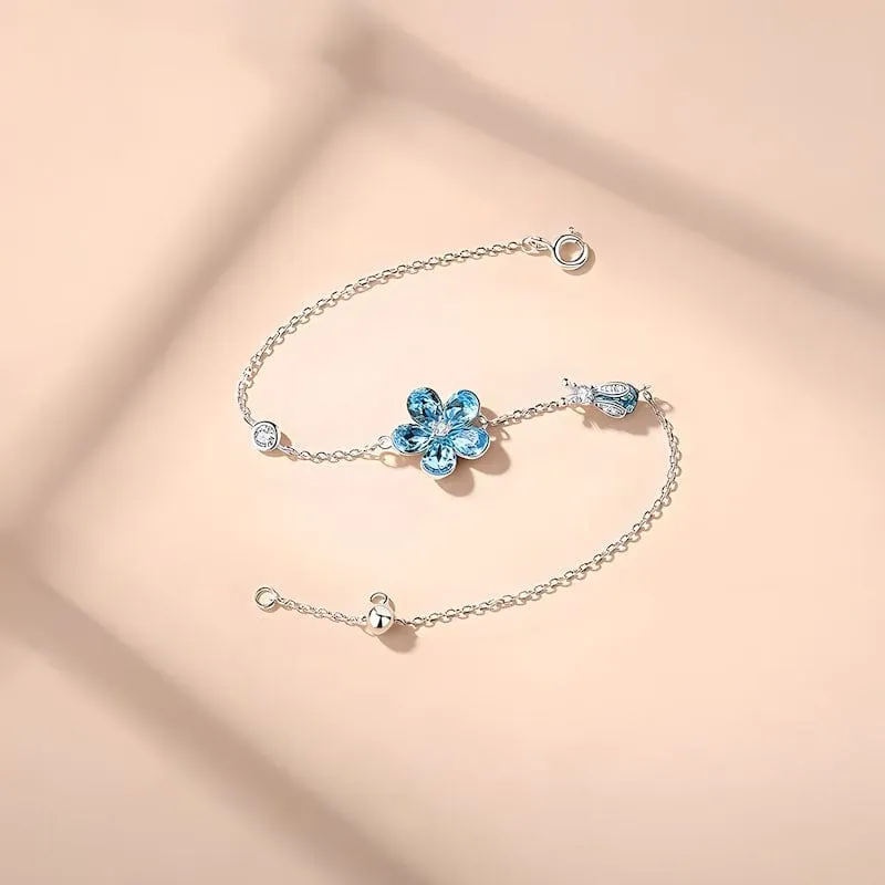 Flower Bracelet Sterling Silver Bravura Zircon