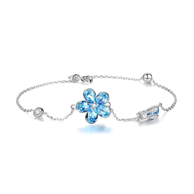 Flower Bracelet Sterling Silver Bravura Zircon