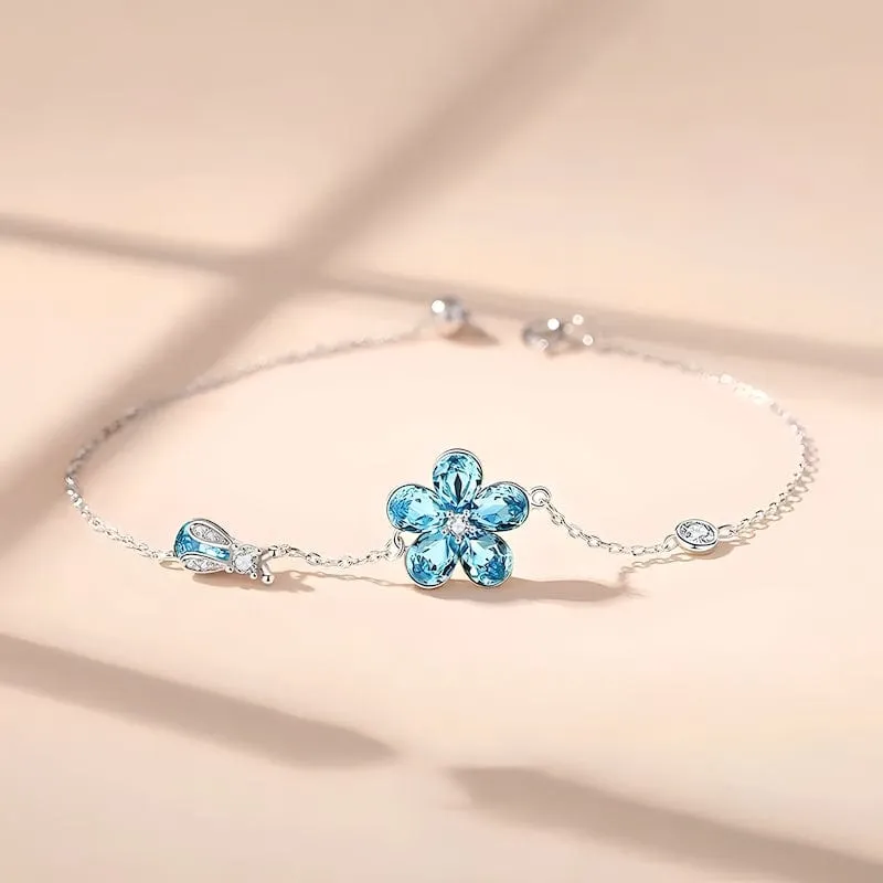 Flower Bracelet Sterling Silver Bravura Zircon