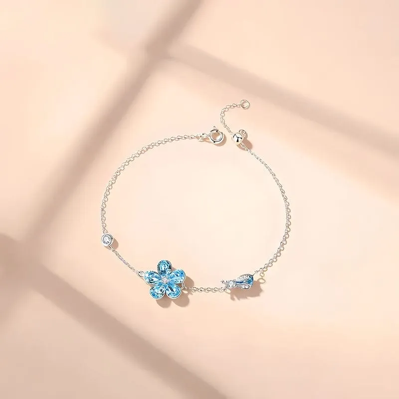 Flower Bracelet Sterling Silver Bravura Zircon