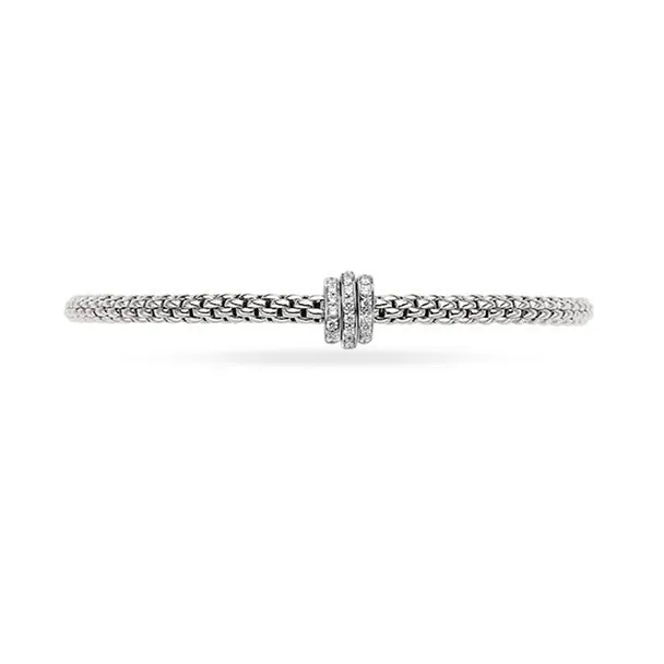 FOPE 'FLEX'IT PRIMA' 18CT WHITE GOLD DIAMOND RONDELLE BRACELET