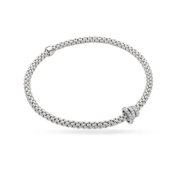 FOPE 'FLEX'IT PRIMA' 18CT WHITE GOLD DIAMOND RONDELLE BRACELET