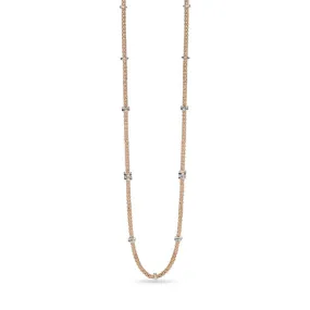 FOPE 'PRIMA' 18CT ROSE & WHITE GOLD WITH DIAMOND RHONDELS NECKLACE 90CM