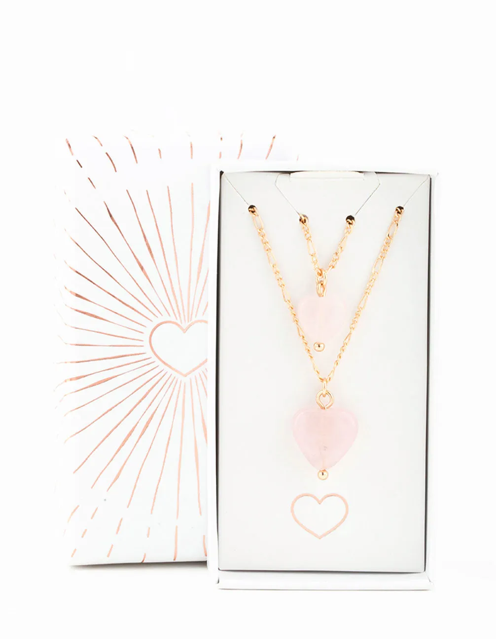 Gold Semi-Precious Mini Heart Necklace Pack